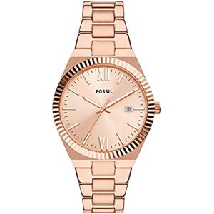 Fossil Scarlette Orologio per donna, movimento al quarzo con cinturino in acciaio inossiperbile o in pelle, Tonalità oro rosa, 38MM