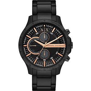 Armani Exchange Orologio da uomo, movimento cronografo, cassa in acciaio inossidabile nero da 46 mm con bracciale in acciaio inossidabile, AX2429