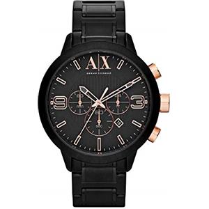 Armani Exchange Orologio da uomo, movimento cronografo al quarzo, cassa in acciaio inossidabile nero da 49 mm con bracciale in acciaio inossidabile, AX1350