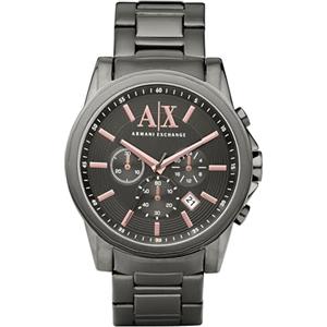 Armani Exchange Orologio da uomo, cronografo al quarzo, cassa in acciaio inossidabile 45 mm con bracciale in acciaio inossidabile, AX2086