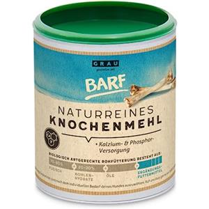 GRAU - l'originale - farina di ossa naturale al 100% di manzo, calcio naturale per la costruzione delle ossa e delle articolazioni, confezione da 1 (1 x 400 g), alimento complementare per cani e gatti