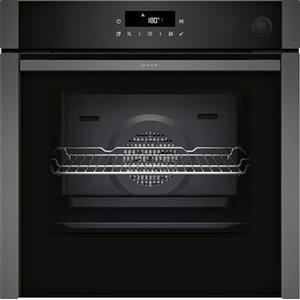 NEFF B6AVJ7AG3, N50 - Forno da incasso con supporto per vapore, 60 x 60 cm, prodotto in Germania, pirolisi & Easy Clean autopulizia, aria fry in velluto, porta a scomparsa, cottura automatica