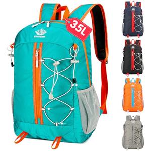 YOUWOSHE 35 Litri Verde Zaino Trekking, Zaino Ultraleggero Pieghevole, Impermeabile Zaino Viaggio Uomo Donna, Per Escursionismo,Campeggio,Ciclismo Sport