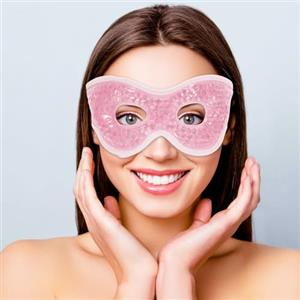 MIVORA Maschera Gel per Occhi, Maschera Occhi Gel Freddo Riutilizzabile, Maschera Ghiaccio Occhi a Caldo e a Freddo per Occhi Gonfi, Occhi Stanchi, Mal di Testa, Emicrania(A-Rose)