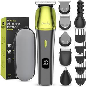 Amurhey Regolabarba Tagliacapelli Uomo - 11 in 1 Rasoio Elettrico Barba e Capelli per Barba, Capelli, Corpo, Orecchie e Naso, Rifinitore Barba 80 Minuti Di Utilizz, Idea Regalo, Incluso Custodia