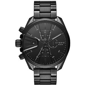 Diesel Orologio Ms9 Chrono da uomo, movimento cronografo, cassa in acciaio inossidabile nera da 48 mm con bracciale in acciaio inossidabile, DZ4537