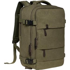 KAUKKO Canvas 40L Zaino da viaggio, Amichevole Bagaglio a mano Zaino da per 15.6 pollici Laptop, Volo Approvato Bagaglio Idrorepellente Cabina Zaino per Viaggio Weekend Trip