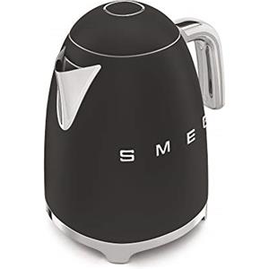 Smeg, Bollitore Elettrico KLF03BLMEU 1,7 L, Filtro Anticalcare Lavabile, Autospegnimento di Sicurezza, Indicatore Livello di Acqua, Base Antiscivolo e Avvolgicavo Integrato, Potenza 2400W, Nero Matte