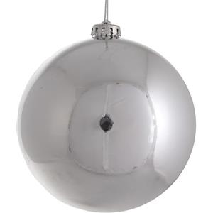 Generico Palla di Natale Gigante Ø 25 cm in Plastica LUCIDA ARGENTO SILVER Infrangibile Resistente Ai Raggi UV per Esterno Decorazioni PERLATA per Negozio, Vetrina, Luminarie Esterna Sfera Natalizia