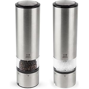 Peugeot 2/27162 - Set di macina Pepe e Sale Elis Sense, in Acciaio Inox, uSelect, 20 cm, con Luce e sensore Automatico