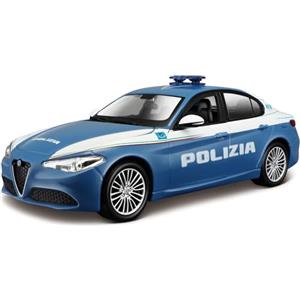 Bburago Alfa Romeo Stelvio Polizia 1:24 - Modellino Realistico per Bambini 3 Anni