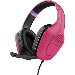 Trust Gaming GXT 418P Rayne Cuffie Gaming Leggere per PC Xbox PS4 PS5 Switch Mobile, Driver da 50 mm, Jack Audio 3.5 mm, Cavo 2m, Cuffie con Microfono Over-Ear, Rosa