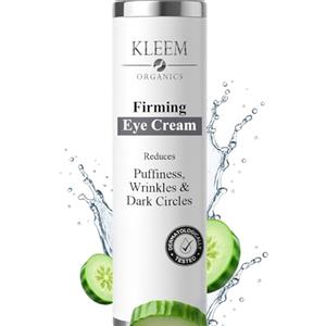 KLEEM ORGANICS Kleem Crema Contorno Occhi Antirughe Dermatologicamente Testata - Formula Vegana a Tripla Azione Anti Age, Anti Borse, Anti Occhiaie con Peptidi e Caffeina - Donna e Uomo - 15ml