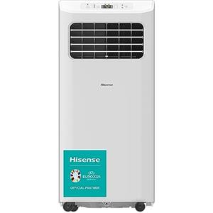 Hisense, APC07KV, Condizionatore Portatile 7000BTU, 2,6kW, 18㎡,Deumidificazione,63dB,LED Display,Timer 24h, Telecomando[Classe energetica A]