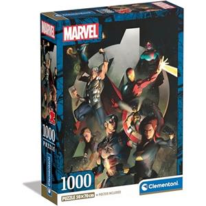 Clementoni - 39809 - Puzzle Collection - Marvel The Avengers - 1000 Pezzi - Puzzle Adulti, Verticale, Divertimento Per Adulti, Made In Italy