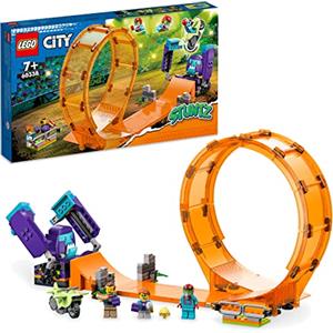 LEGO City Stuntz Giro della Morte dello Scimpanzé, Moto Giocattolo Carica e Vai con Minifigure, Giochi per Bambini e Bambine dai 7 Anni in su 60338