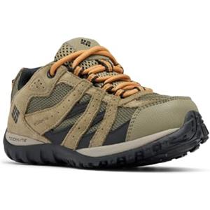 Columbia Redmond WP, Scarpe da trekking ed escursionismo impermeabili a vita bassa Unisex - bambini e ragazzi, Stone Green/Canyon Sun Youth, 34 EU