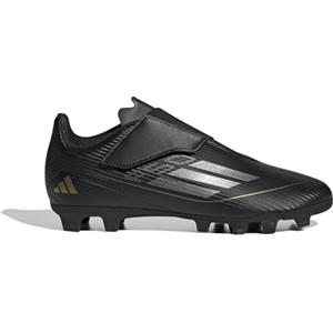 adidas F50 Club Velcro Football Boots Flexible Ground, Scarpe da Calcio, Core Black/Iron Met/Gold Met, 28 EU