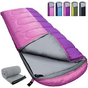 WKFAMOUT 0 gradi Sacchi a Pelo con Fodera in Pile XL per Adulti Lavabile a Macchina 4 Stagioni Sacco a Pelo Tempo Freddo con Sacchetto di Compressione Campeggio Escursioni