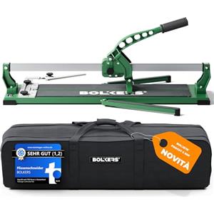 BOLKERS® ProCut S 600 Taglia piastrelle - Tagliapiastrelle lunghezza di taglio 600mm - tagli precisi con disco da taglio in carburo di tungsteno con cuscinetto a sfera - punzone rottura magnetico