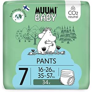 Delipap Muumi Baby Eco Pannolini a mutandina Taglia 7, 16-26 kg, 34 mutandina pannolino Sensitive Premium a mutandina