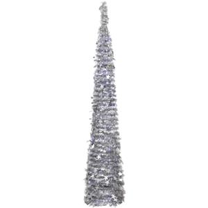 Totò Piccinni Albero di Natale POP UP slim artificiale con apertura semplice e veloce salvaspazio (Silver (Luce Fredda), 180 Cm (108 Led))