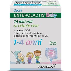 Sofar Enterolactis Baby Gocce 8 ml - Integratore di Fermenti Lattici Vivi per Bambini 1-4 Anni