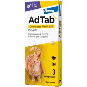 Adtab - Antiparassitario Gatti 0,5-2 Kg 12 Mg Confezione 3 Compresse