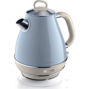 Ariete 2869 Bollitore Elettrico Kettle 1,7 Litri di Design - Infusi, tè e tisane - Autospegnimento - 2000 Watt - Acciaio Inox - Linea Vintage - Celeste