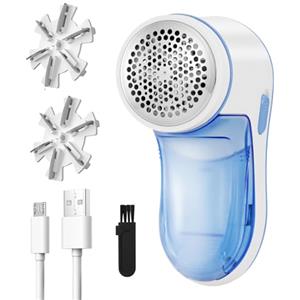 DONGQI Levapelucchi Elettrico, Rasoio Elimina Pelucchi Potente ed Efficace per abiti e tessuti, Togliere Pelucchi Portatile con Ricarica USB con 2 Lame di Ricambio per Vestiti, Maglioni, Mobili, Lana