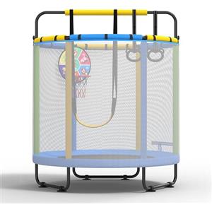 CZCPARY Trampolino per bambini, trampolino da interno per bambini, con cestino da basket, altalena, anello di trazione, adatto per interni ed esterni, adatto per bambini, regalo di compleanno