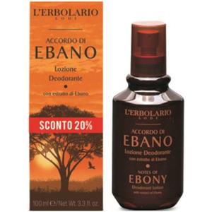 L'ERBOLARIO Lozione Deodorante Accordo Ebano 100 ml - Con Equiseto, Salvia e Cocco