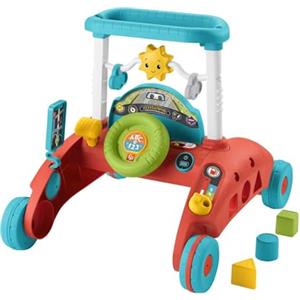 Fisher-Price Primi Passi al Volante, giocattolo ispirato a una macchina che incoraggia i bambini a camminare, Giocattolo per Bambini 6-36 Mesi, Versione Inglese+Italiano+Portoghese+Spagnolo HJP46