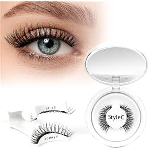 Higu clace (KIT-C) - Set ciglia magnetiche, senza eyeliner, look naturale magnetico, ciglia magnetiche con applicatore, non necessita di adesivo