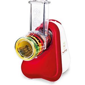 Moulinex DJ756G15 Fresh Express Plus grattugia elettrica, 5 funzioni Rosso, Bianco