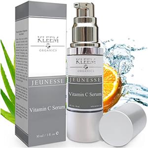 KLEEM ORGANICS Siero Vitamina C con Acido Ialuronico - Kleem Organics Vitamina C Siero Viso è un Trattamento Anti-Age che Riduce Rughe e Macchie del Viso - Il Miglior Siero alla Vitamina C Viso 2024-30ml