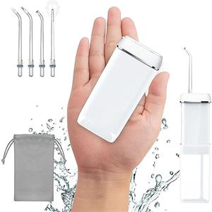 SYNHOPE Idropulsore Dentale Portatile (Mini Cordless) Irrigatore Dentale,Serbatoio dell'acqua retrattile / IPX7 Impermeabile / 3 Modalità，Adatto a Viaggio e A casa Professionale Idropulsore Orale.