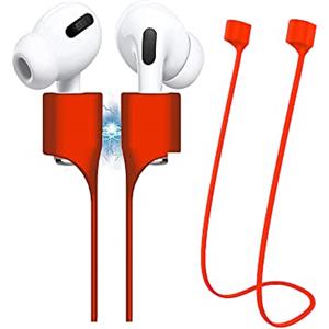 Viwind Cordino Magnetico in Silicone per AirPods Pro/1/2/3,Cinturini Super Forte Accessori per Auricolari Sportivi Anti-smarrimento,Corda da Collo per Auricolari Wireless(Rosso)