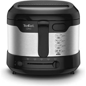 Tefal FF215D Uno M Friggitrice, 1600 W, 1 Kilogram, Acciaio Inox Nero