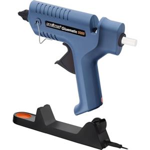 Steinel Pistola per colla a caldo Gluematic 5000 - Pistola termica cordless con stazione di ricarica, vaschetta per gocce, incl. 5 stick colla 11 mm e 2 ugelli