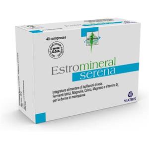 Estromineral Serena integratore alimentare menopausa con isoflavoni di soia, fermenti lattici, magnolia, calcio, magnesio e vitamina D3 senza glutine e lattosio 40 compresse