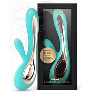 LELO SORAYA 2 Vibratore Rabbit per il Punto G e il Clitoride, Impermeabile e Wireless, Vibratore Donna con Stimolatore Clitorideo Femminile, Sex Toys per Donne, Vibratori Femminili, Aqua