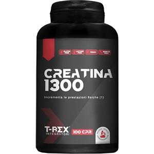 T-Rex Integratori Creatina Micronizzata Monoidrata 100 compresse da 1300mg - Integratore alimentare per massa muscolare e boost energetico pre workout