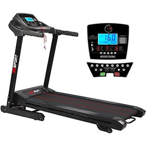 GOVITA Tapis Roulant Elettrico Pieghevole 16 Km/h, Inclinazione Automatica, 2 HP (3,5 HP Picco) Bluetooth App Kinomap e Zwift, Sensore Cardiaco, Audio Jack/SD/USB + Speaker, 12 programmi, Ruote