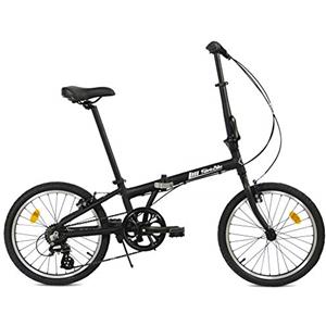 FabricBike Folding - Bici Pieghevole, Bicicletta Pieghevole 20', telaio in alluminio, Regolabile in Altezza, Facile da Trasportare. (Fully Matte Black 7 Speed)