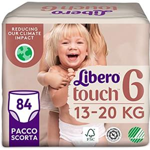 Libero, Pannolini Touch Pant per Bambini, 84 Pannolini Taglia 6 per Bambini da 13-20 Kg, 3 Confezioni da 28 Pannolini Monouso