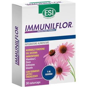 ESI - Immuniflor, Integratore Alimentare a Base di Fermenti Lattici e Vitamina C, Favorisce le Difese Immunitarie Contro i Malanni Tipici della Stagione Invernale, Senza Glutine, 30 Naturcaps