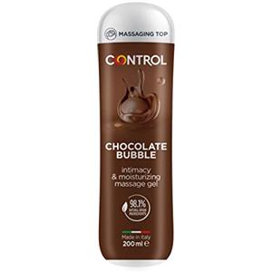 CONTROL Bubble Chocolate Gel Massaggio 3 in 1 All'aroma di Cioccolato con 98,1% di ingredienti naturali - 100% Made in Italy - 200 ml