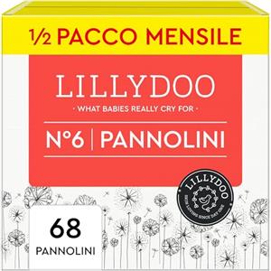 LILLYDOO Pannolini delicati sulla pelle, taglia 6 (13 kg+), scatola mezza mese (68 pannolini) (FSC Mix)