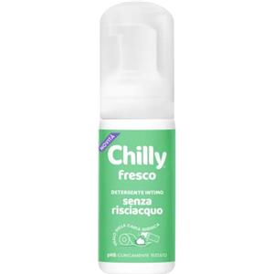 Chilly Senza Risciacquo, Detergente Intimo Senza Risciacquo Fresco, Da Usare Fuori Casa sulla Carta Igienica, Formula in Mousse a pH5, Clinicamente Testato - 100ml